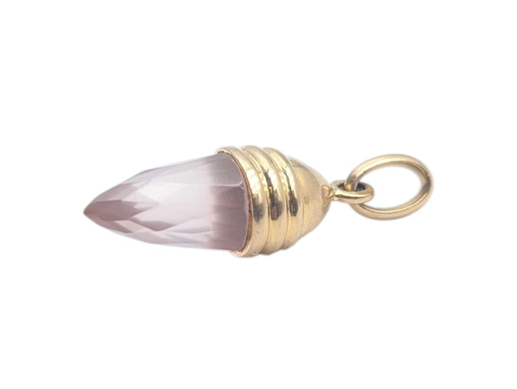 Pendant 18k Yellow Gold Accorn Quartz Made In France