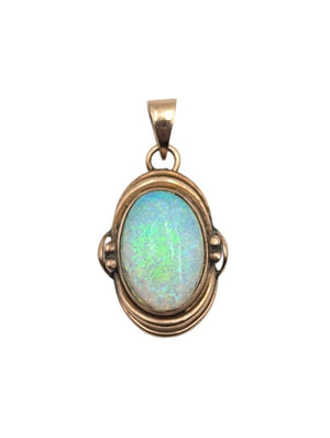 Pendant 10k Yellow Gold w/ Opal Small Cabochon