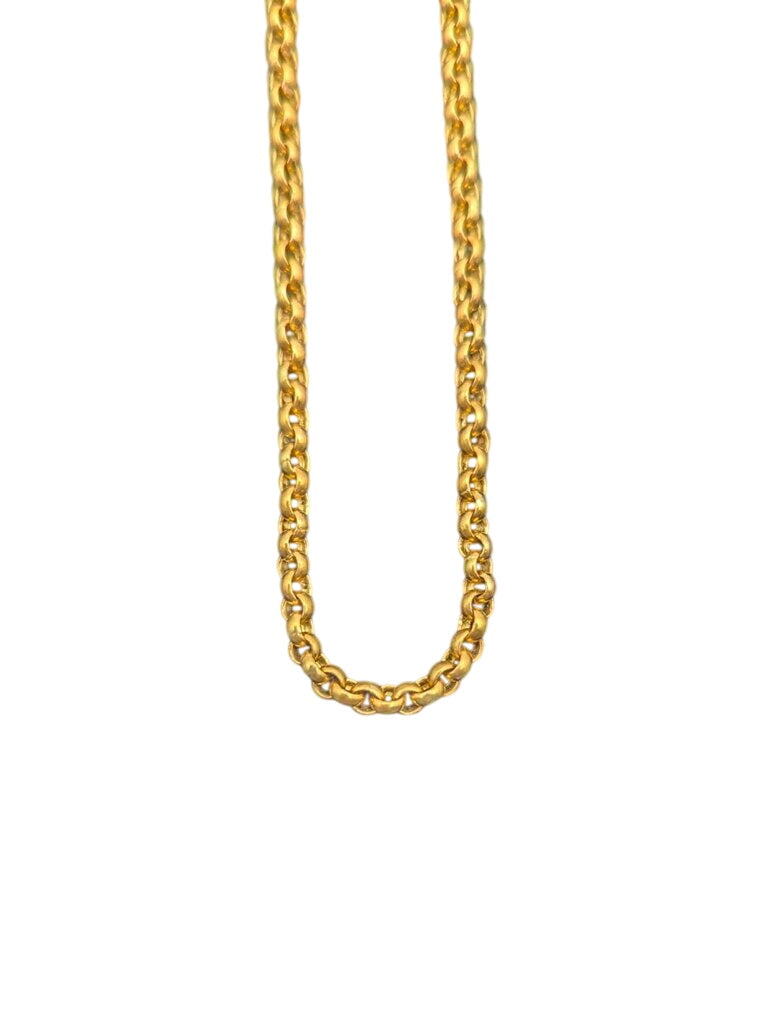Necklace 23k Yellow Gold Round Link