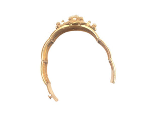 Bangle 18k Victorian Era w/ Diaomds & Pearls *MISSING PEARL*