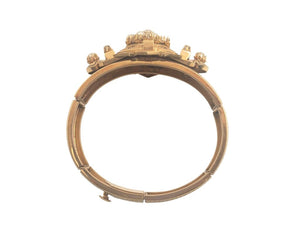 Bangle 18k Victorian Era w/ Diaomds & Pearls *MISSING PEARL*