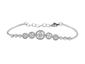 Bracelet 18k White Gold w/ Diamonds Heart Charm by Clasp
