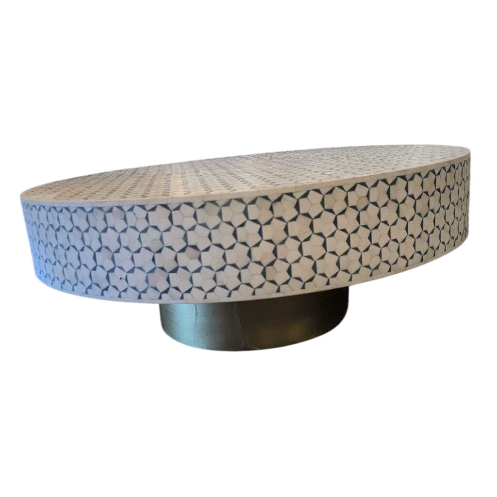 Bone Inlay Round Coffee Table 46 dia 17 high