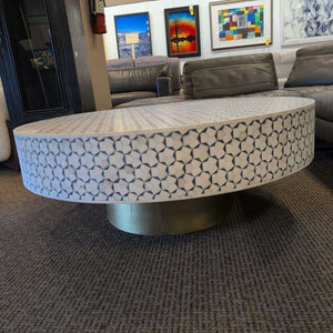 Bone Inlay Round Coffee Table 46 dia 17 high