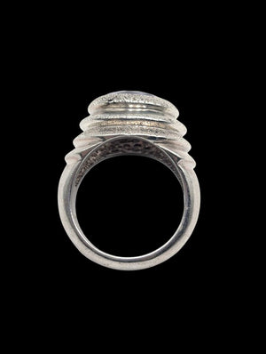 Ring Sterling Silver w/ Synthetic Amethyst *LARGE*