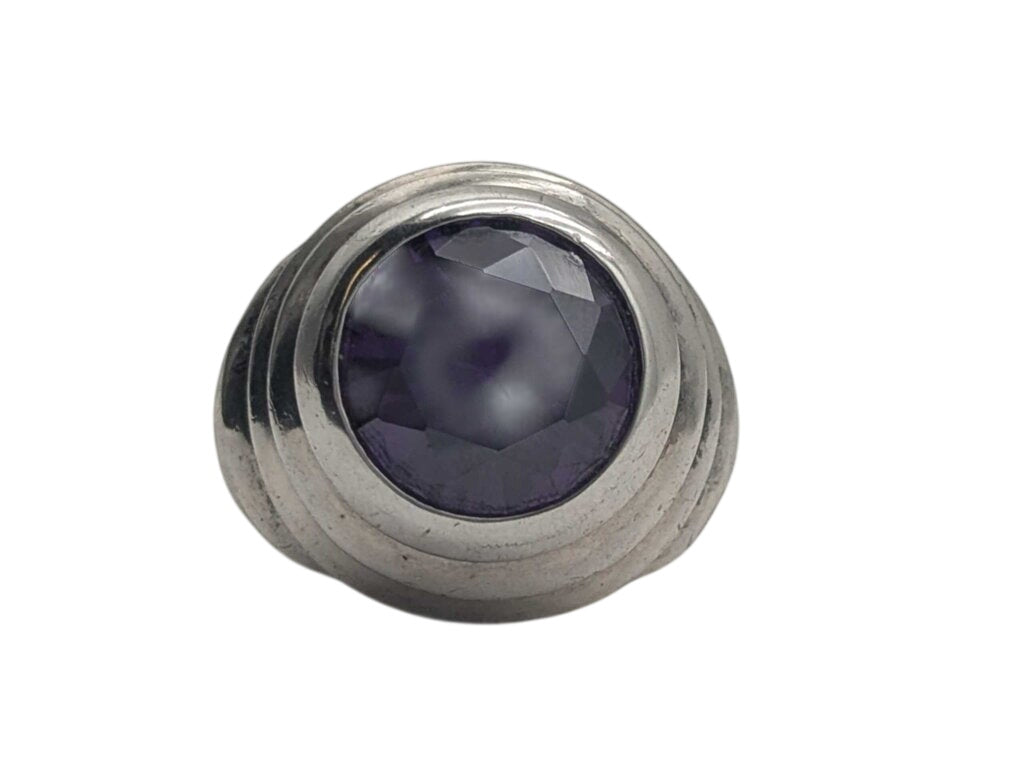 Ring Sterling Silver w/ Amethyst *LARGE*