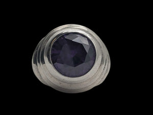 Ring Sterling Silver w/ Amethyst *LARGE*