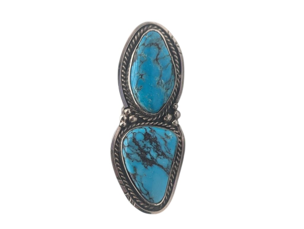 Ring Silver w/ Turquoise *ELONGATED*