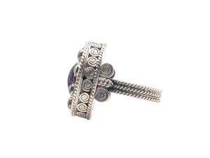 Ring Sterling Silver w/ Amethyst & Turquoise