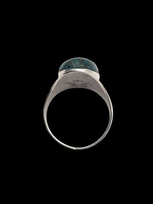 Ring Sterling Silver w/ Green Stone