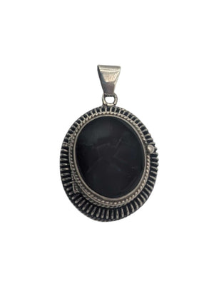 Locket Sterling Silver w/ Black Onyx Cabochon