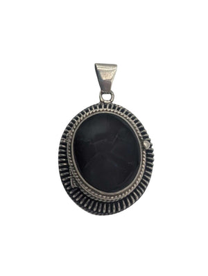 Locket Sterling Silver w/ Black Onyx Cabochon