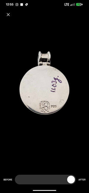 Pendant Sterling Silver Guadalupe w/ Stone