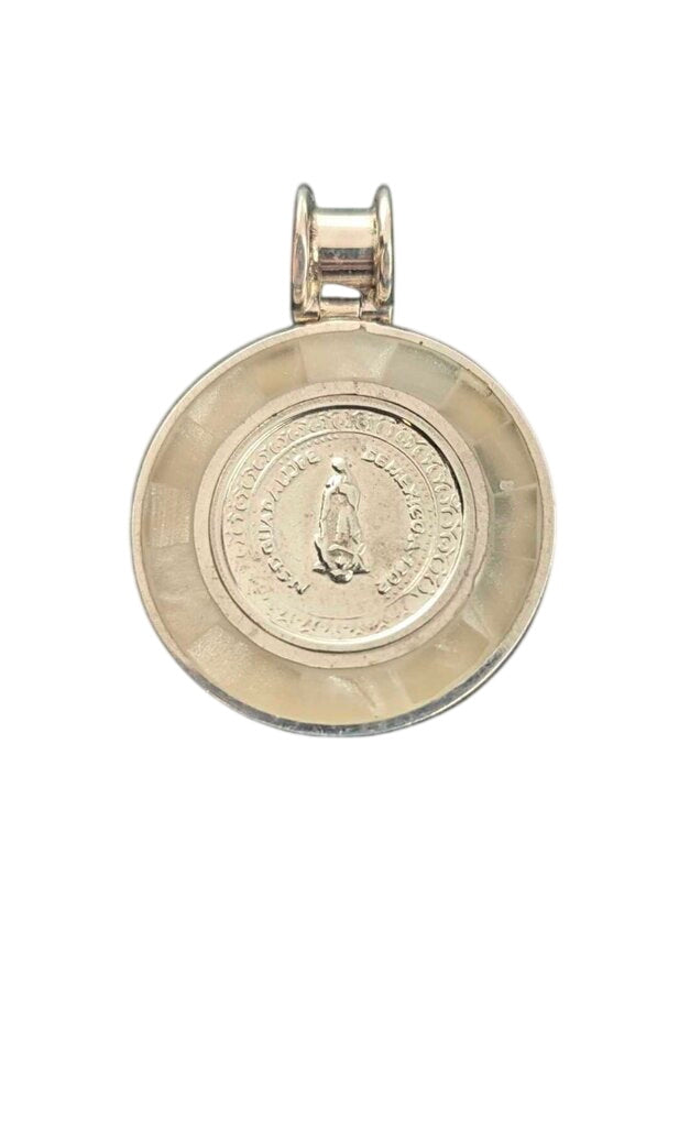 Pendant Sterling Silver Guadalupe w/ Stone