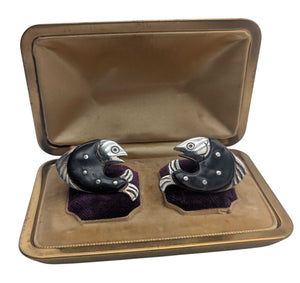 Earrings Silver w/ Tortoise Shell *William Spratling*
