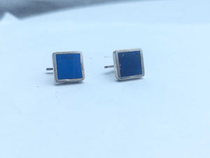 Cufflinks Sterling Silver w/ Lapis Lazul Inlay