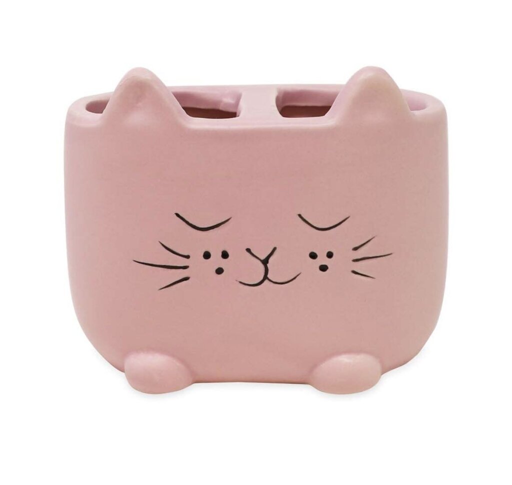 Isaac Jacobs Ceramic Cat Makeup Brush Holder