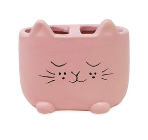 Isaac Jacobs Ceramic Cat Makeup Brush Holder