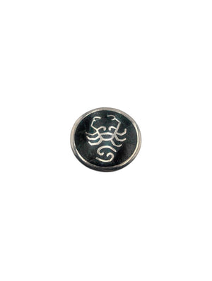 Brooch Sterling Silver Cancer Zodiac w/ Stone Inlay