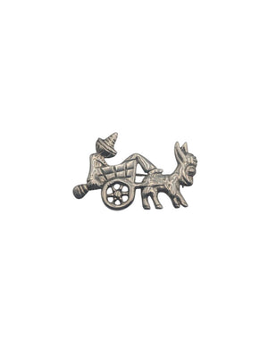 Brooch Sterling Silver Drunk w/ Burro