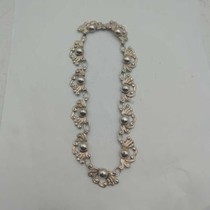 Necklace Sterling Silver Beaded Flower Design