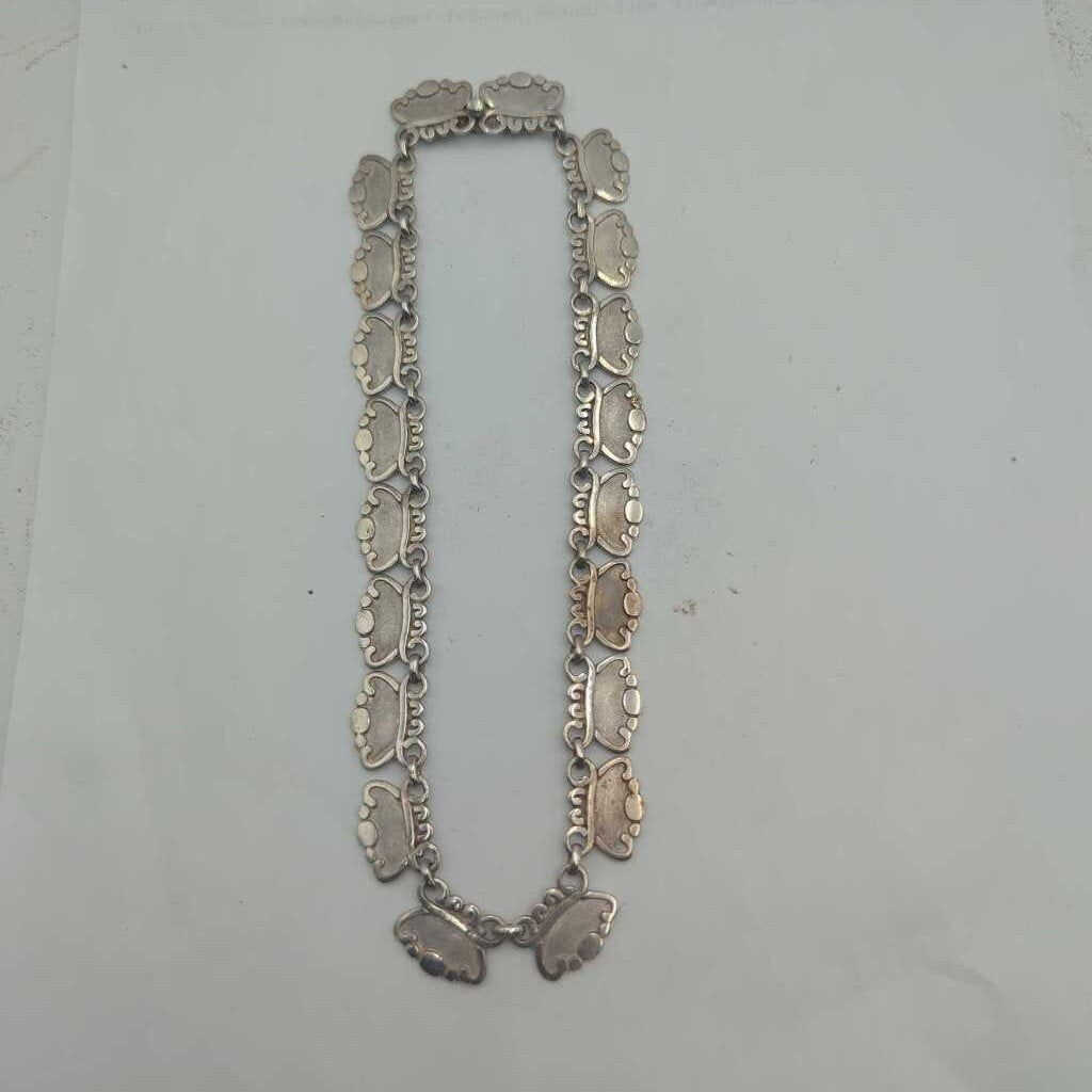 Necklace Sterling Silver Mexico Fan Shape