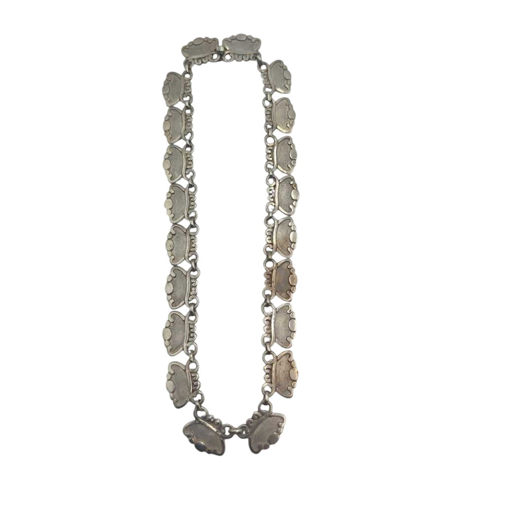 Necklace Sterling Silver Mexico Fan Shape