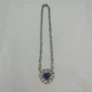 Necklace Silver w/ Blue Heart Stone