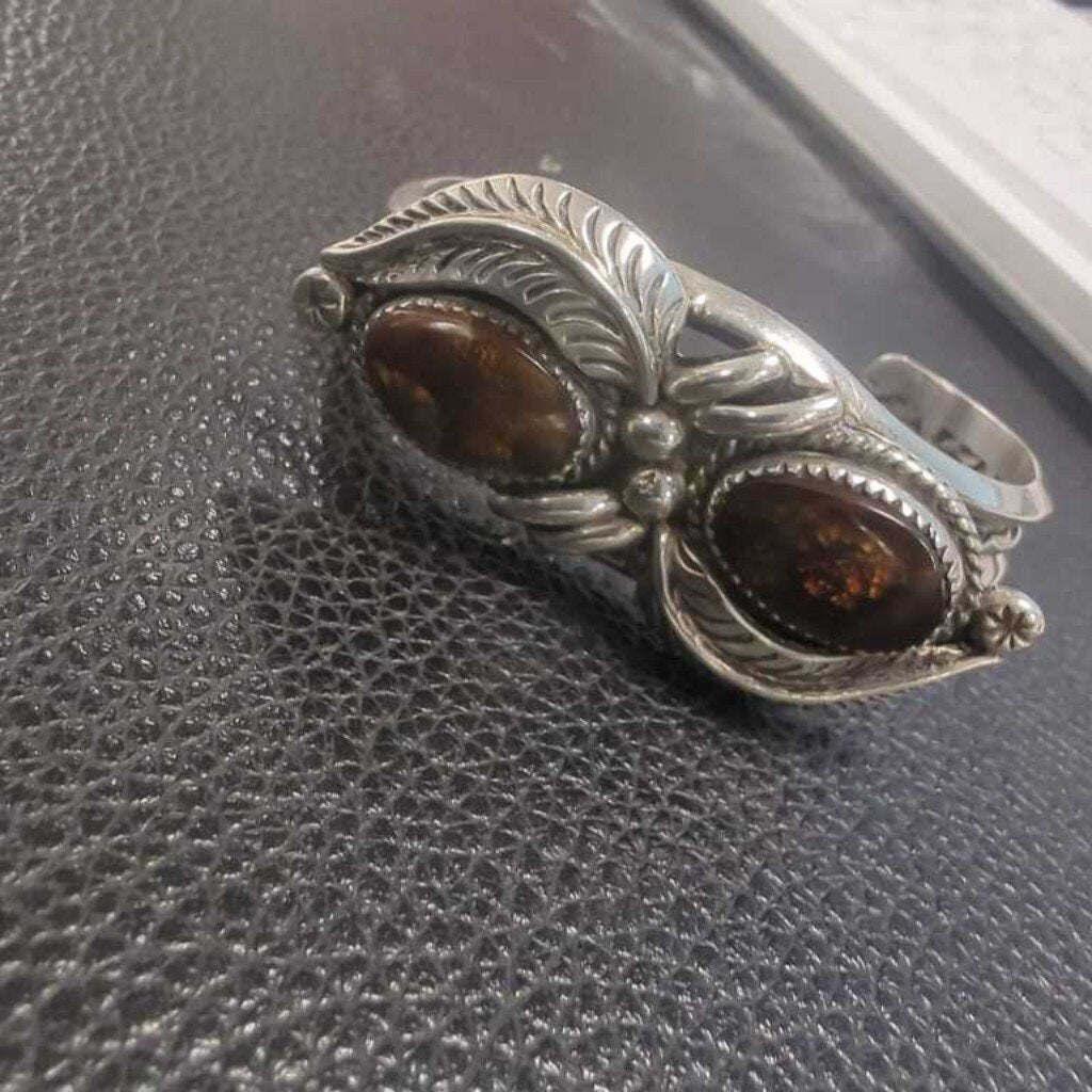 Bangle Silver Mexican Fire Opal
