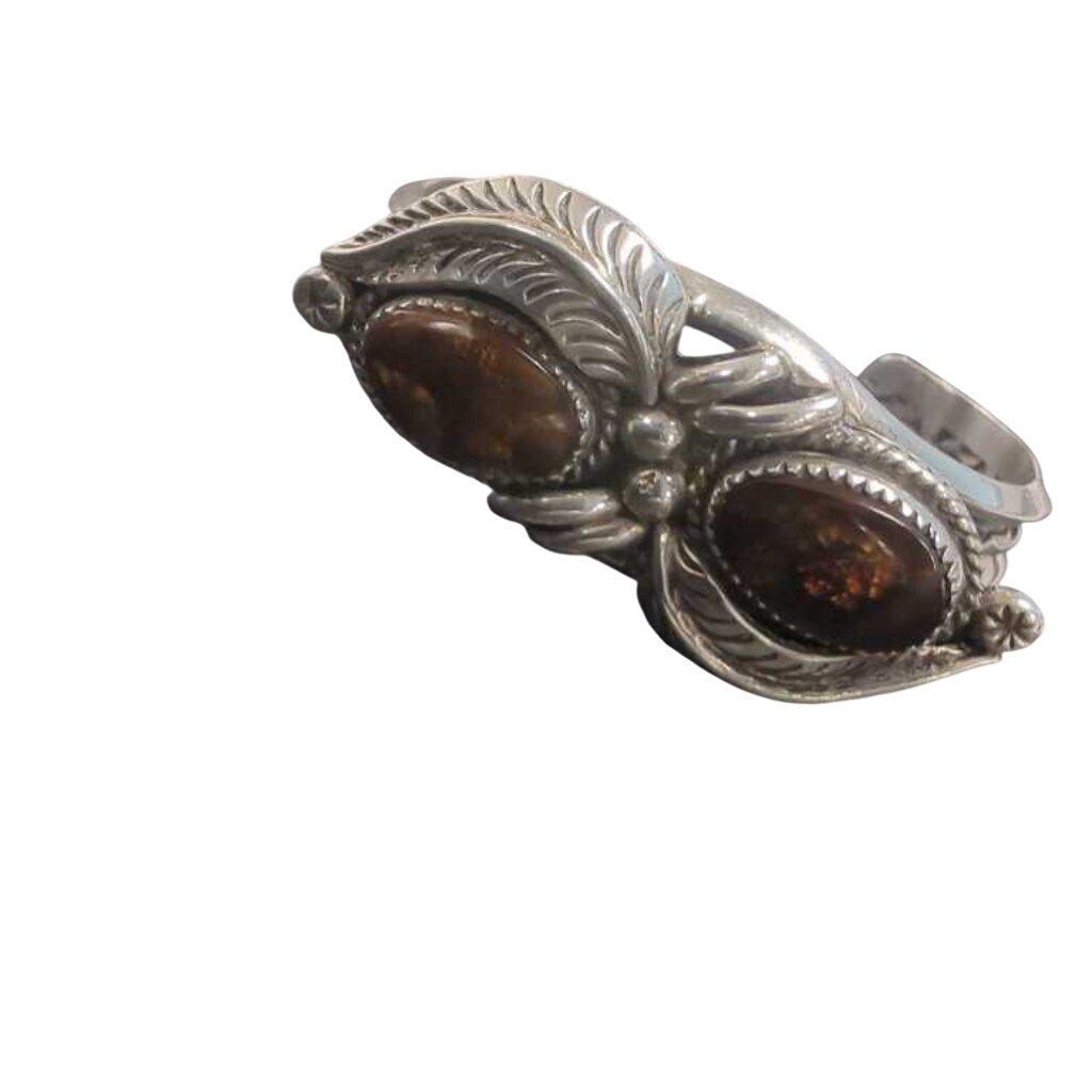 Bangle Silver Mexican Fire Opal