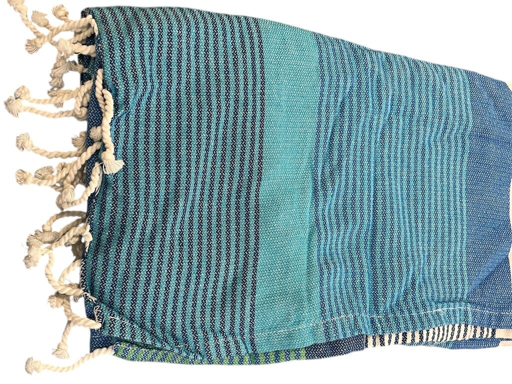 The Company Store Blue Teal White Mediteranean Towel