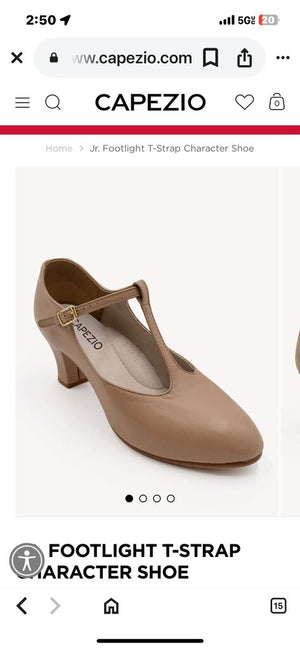Capezio Footlight T-Strap Caramel NEW 8 1/2 M