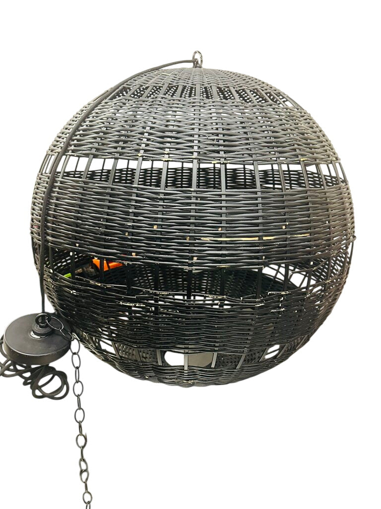 Large Wicker Hanging Light