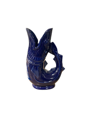 Shreve Cobalt Gurgling Cod Pitcher 11 Inch (Repaired)