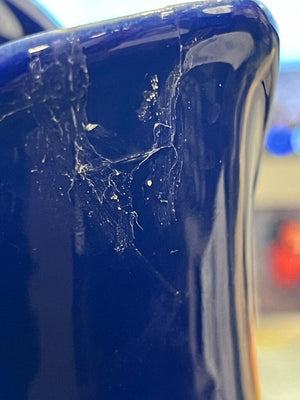 Shreve Cobalt Gurgling Cod Pitcher 11 Inch (Repaired)