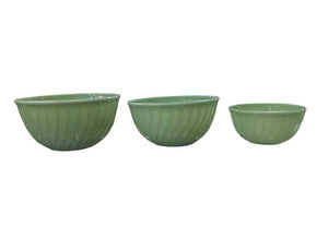 Fire King Jadeite Swirl Mixing Bowls "Set of 3"