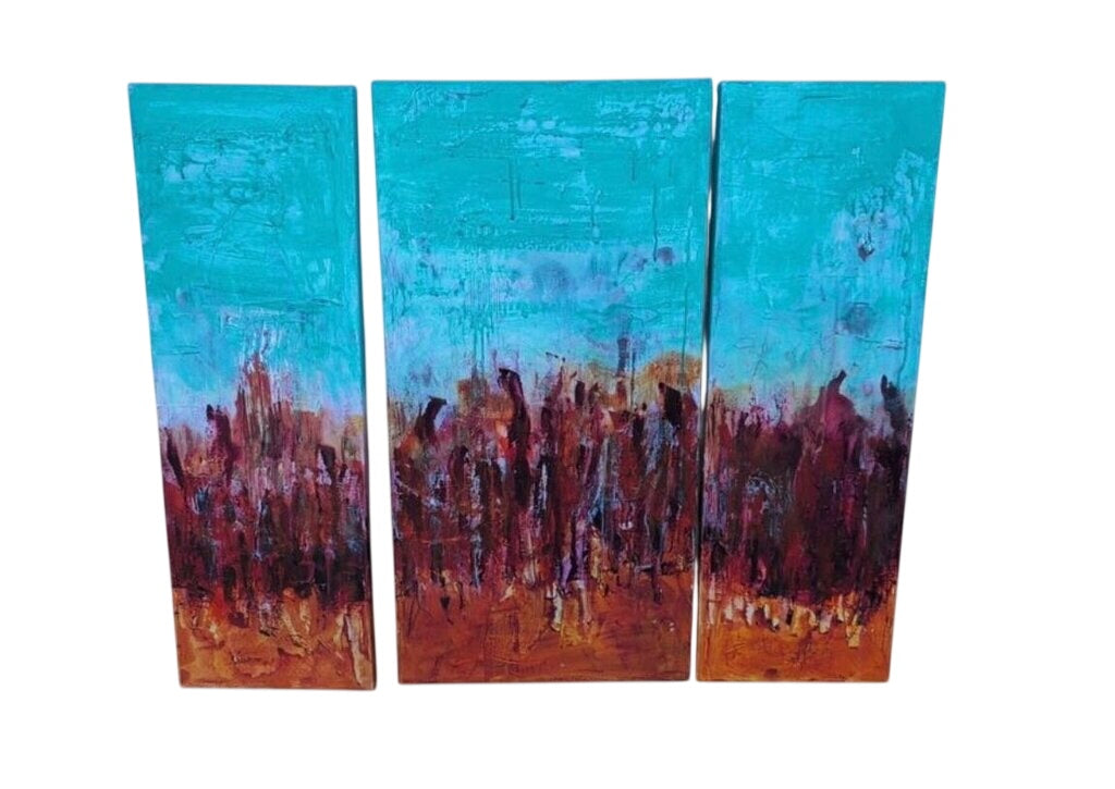 John Baran Abstract Triptych Painting