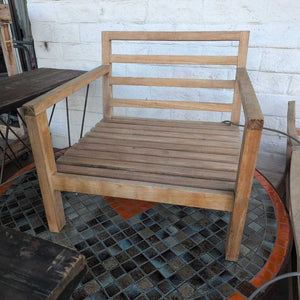 Teak Chair w/Lime Green Cushions