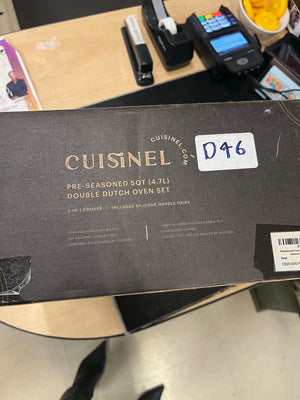 Cuisinel Pre-Seasoned 5 QT Double Dutch Oven NEW