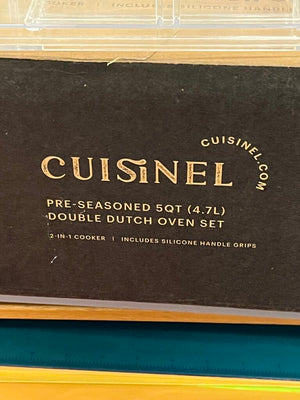 Cuisinel Pre-Seasoned 5 QT Double Dutch Oven NEW