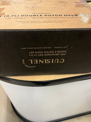 Cuisinel Pre-Seasoned 5 QT Double Dutch Oven NEW