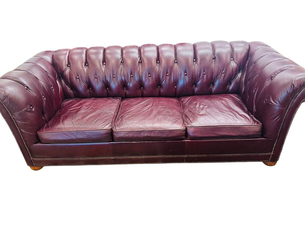 The Leather Factory Chesterfield Sleeper Sofa 84 Inch Wide
