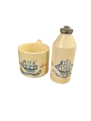 Vintage Old Spice Shaving Mug + Talcum Powder Bottle
