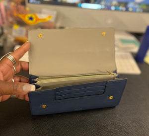 Celine Large Flap Multi-Function Wallet Indigo Blue