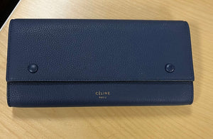 Celine Large Flap Multi-Function Wallet Indigo Blue