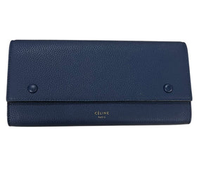 Celine Large Flap Multi-Function Wallet Indigo Blue