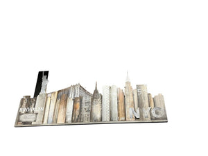 Renwil Brooklyn & G 25 St Line Sculpture Hand-painted on wood and embellished with metal accents.