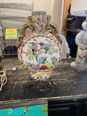 Chinese Porcelain Moon Flask Vase Famille Rose