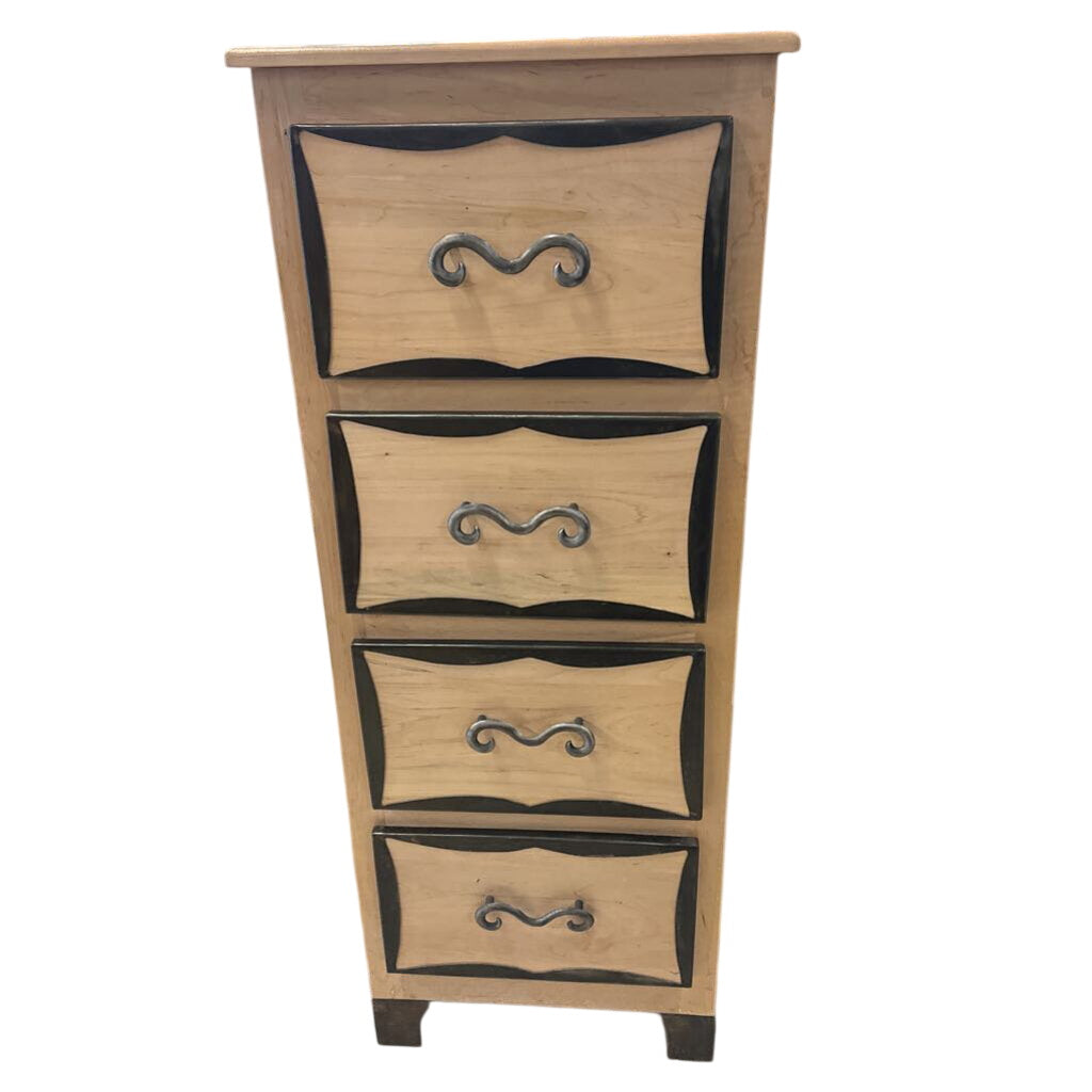 Maple Dresser With Metal Accents 52x21x19