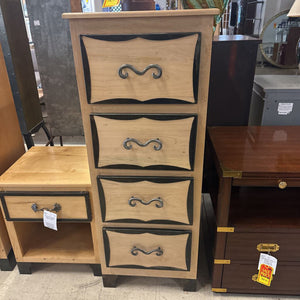 Maple Dresser With Metal Accents 52x21x19